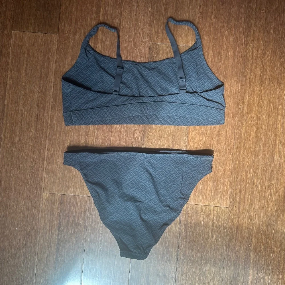 FENDI x SKIMS Black Logo Scoop Bralette and Bikini Size 2X - Picture 3 of 7